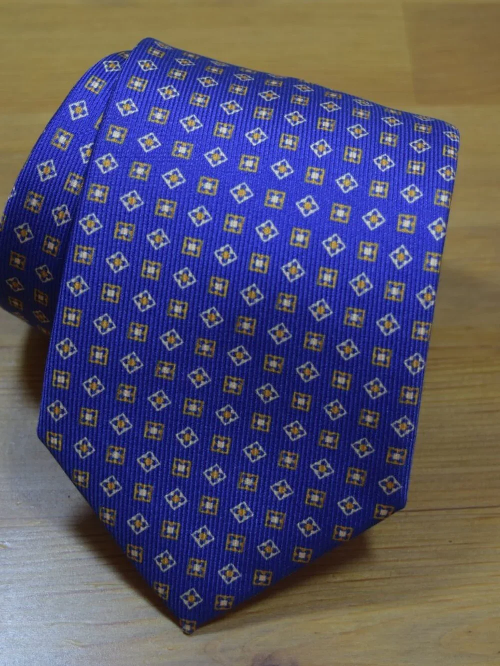 $590 BRIONI Handmade Blue Orange Squares Geometric Long XL Silk Tie Made Italy